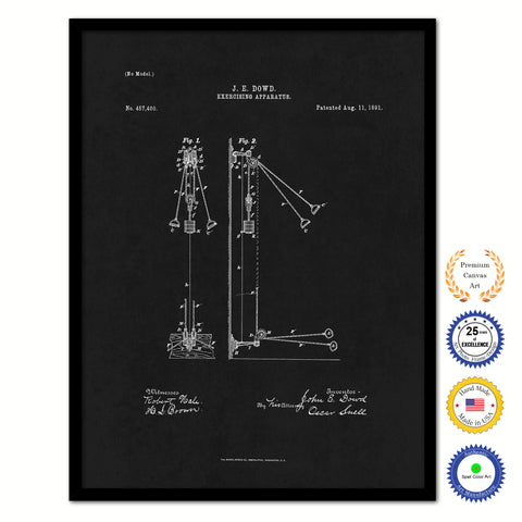 1891 Exercising Apparatus Old Patent Art Print on Canvas Custom Framed Vintage Home Decor Wall Decoration Great for Gifts
