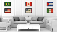 Magnolia City Mississippi State Texture Flag Canvas Print Black Picture Frame