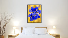 Blue Iris Flower Framed Canvas Print Home Décor Wall Art