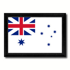 Australian White Ensign City Australia Country Flag Canvas Print Black Picture Frame