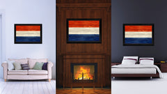 Netherlands Country Flag Texture Canvas Print with Black Picture Frame Home Decor Wall Art Decoration Collection Gift Ideas
