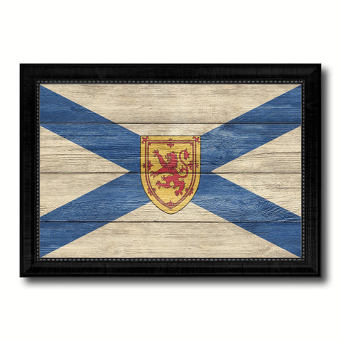 Nova Scotia Province City Canada Country Texture Flag Canvas Print Black Picture Frame
