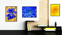 Blue Chrysanthemum Flower Framed Canvas Print Home Décor Wall Art