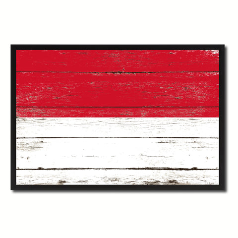 Indonesia Country National Flag Vintage Canvas Print with Picture Frame Home Decor Wall Art Collection Gift Ideas