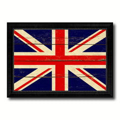 United Kingdom Country Flag Vintage Canvas Print with Black Picture Frame Home Decor Gifts Wall Art Decoration Artwork