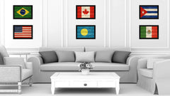 Palau Country Flag Texture Canvas Print with Black Picture Frame Home Decor Wall Art Decoration Collection Gift Ideas
