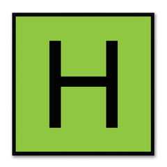 Alphabet H Green Canvas Print Black Frame Kids Bedroom Wall Décor Home Art