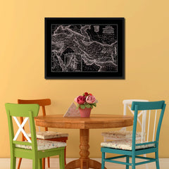 Persia Iraq Iran Afghanistan Vintage Vivid Sepia Map Canvas Print, Picture Frames Home Decor Wall Art Decoration Gifts