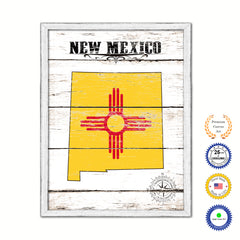 New Mexico Flag Gifts Home Decor Wall Art Canvas Print with Custom Picture Frame