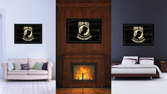 Pow Mia Military Flag Vintage Canvas Print with Black Picture Frame Home Decor Wall Art Decoration Gift Ideas