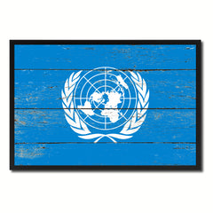 United Nations Country National Flag Vintage Canvas Print with Picture Frame Home Decor Wall Art Collection Gift Ideas
