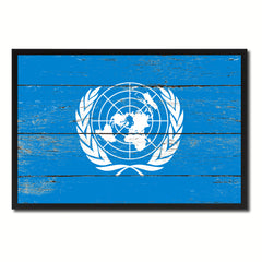 United Nations Country National Flag Vintage Canvas Print with Picture Frame Home Decor Wall Art Collection Gift Ideas