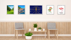 Indiana State Flag Shabby Chic Gifts Home Decor Wall Art Canvas Print, White Wash Wood Frame