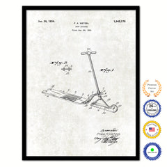 1931 Snow Scooter Old Patent Art Print on Canvas Custom Framed Vintage Home Decor Wall Decoration Great for Gifts