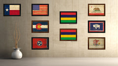 Mauritius Country Flag Vintage Canvas Print with Black Picture Frame Home Decor Gifts Wall Art Decoration Artwork