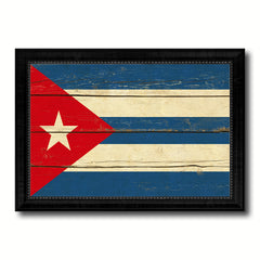 Cuba Country Flag Vintage Canvas Print with Black Picture Frame Home Decor Gifts Wall Art Decoration Artwork