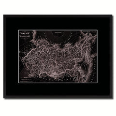 Siberia Russia Vintage Vivid Sepia Map Canvas Print, Picture Frames Home Decor Wall Art Decoration Gifts