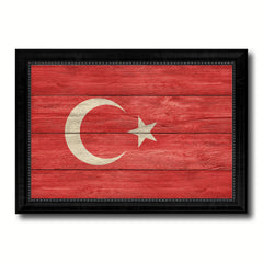 Turkey Country Flag Texture Canvas Print with Black Picture Frame Home Decor Wall Art Decoration Collection Gift Ideas