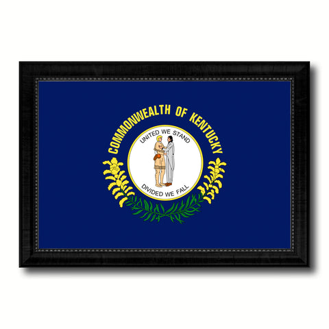 Kentucky State Flag Vintage Canvas Print with Black Picture Frame Home DecorWall Art Collectible Decoration Artwork Gifts