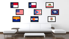 Ohio State Flag Canvas Print with Custom Black Picture Frame Home Decor Wall Art Decoration Gifts