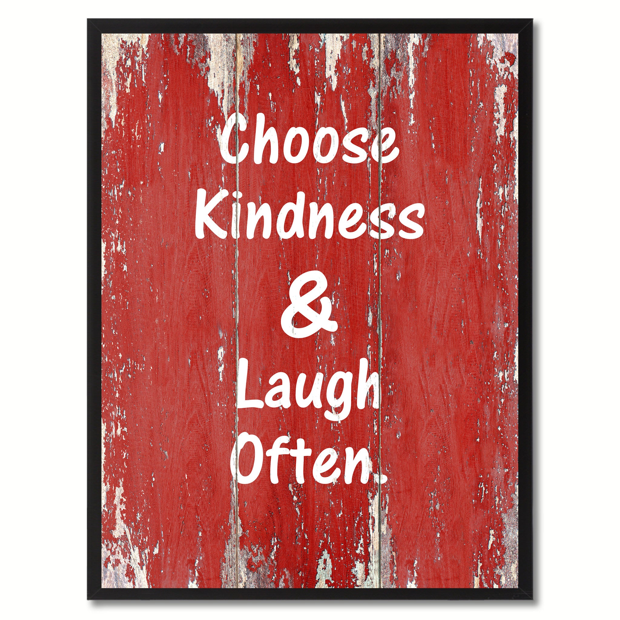 Choose Kindness & Laugh Often Saying Canvas Print, Black Picture Frame Home Decor Wall Art Gifts