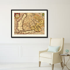 Finland Centuries Vintage Antique Map Wall Art Home Decor Gift Ideas Canvas Print Custom Picture Frame