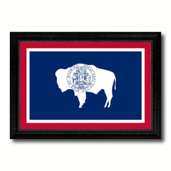 Wyoming State Flag Canvas Print with Custom Black Picture Frame Home Decor Wall Art Decoration Gifts