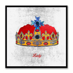 Lady White Canvas Print Black Frame Kids Bedroom Wall Home Décor