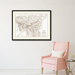 Mongolian Empire Asia Vintage Sepia Map Canvas Print, Picture Frame Gifts Home Decor Wall Art Decoration