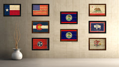Belize Country Flag Vintage Canvas Print with Brown Picture Frame Home Decor Gifts Wall Art Decoration Artwork