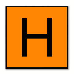 Alphabet H Orange Canvas Print Black Frame Kids Bedroom Wall Décor Home Art