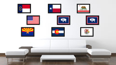 Wyoming State Flag Canvas Print with Custom Black Picture Frame Home Decor Wall Art Decoration Gifts