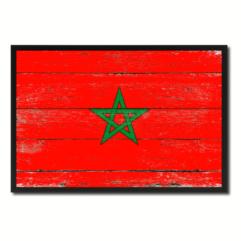 Morocco Country National Flag Vintage Canvas Print with Picture Frame Home Decor Wall Art Collection Gift Ideas