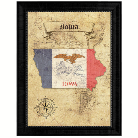 Iowa State Vintage Map Gifts Home Decor Wall Art Office Decoration