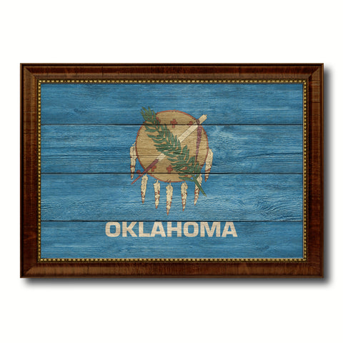 Oklahoma State Vintage Map Gifts Home Decor Wall Art Office Decoration