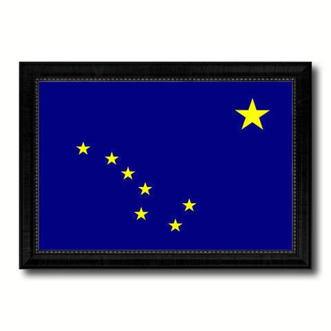 Alaska State Flag Vintage Canvas Print with Black Picture Frame Home DecorWall Art Collectible Decoration Artwork Gifts