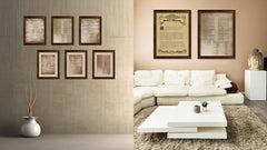 Constitution We The People Canvas Print Home Decor Wall Art, Sepia, Brown Framed