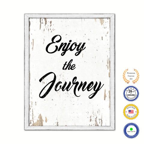 Enjoy The Journey Vintage Saying Gifts Home Decor Wall Art Canvas Print with Custom Picture Frame