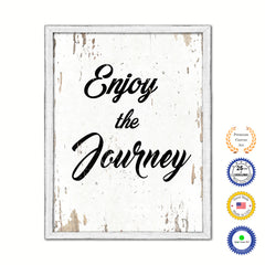 Enjoy The Journey Vintage Saying Gifts Home Decor Wall Art Canvas Print with Custom Picture Frame