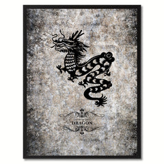 Zodiac Dragon Horoscope Canvas Print, Black Picture Frame Home Decor Wall Art Gift