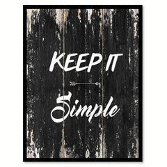 Keep it simple Motivational Quote Saying Canvas Print with Picture Frame Home Decor Wall Art