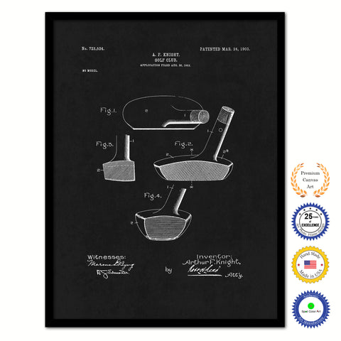 1903 Golf Club Old Patent Art Print on Canvas Custom Framed Vintage Home Decor Wall Decoration Great for Gifts