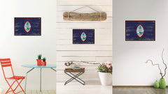 Guam US Territory Flag Vintage Canvas Print with Black Picture Frame Home Decor Wall Art Collectible Decoration Artwork Gifts