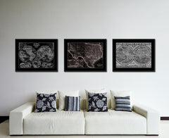 Texas Vintage Vivid Sepia Map Canvas Print, Picture Frames Home Decor Wall Art Decoration Gifts