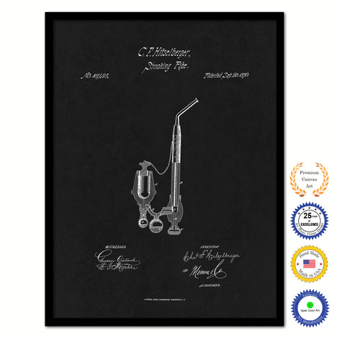 1870 Smoking Pipe Old Patent Art Print on Canvas Custom Framed Vintage Home Decor Wall Decoration Great for Gifts