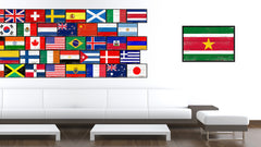 Suriname Country National Flag Vintage Canvas Print with Picture Frame Home Decor Wall Art Collection Gift Ideas