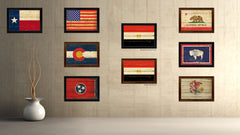 Egypt Country Flag Vintage Canvas Print with Brown Picture Frame Home Decor Gifts Wall Art Decoration Artwork