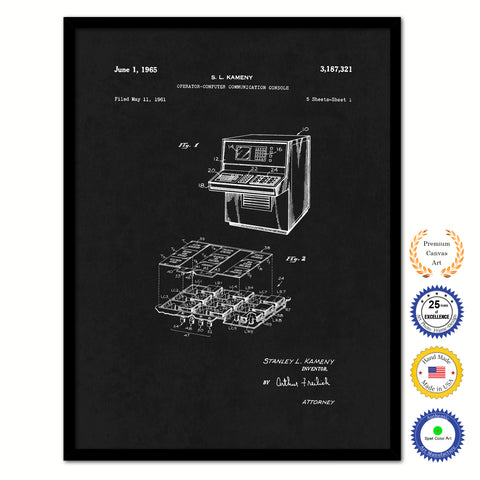 1965 Operator-computer communication console Old Patent Art Print on Canvas Custom Framed Vintage Home Decor Wall Decoration Great for Gifts