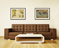 Sicily West Aegadian Islands Vintage Antique Map Wall Art Home Decor Gift Ideas Canvas Print Custom Picture Frame