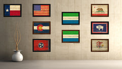 Sierra Leone Country Flag Vintage Canvas Print with Brown Picture Frame Home Decor Gifts Wall Art Decoration Artwork